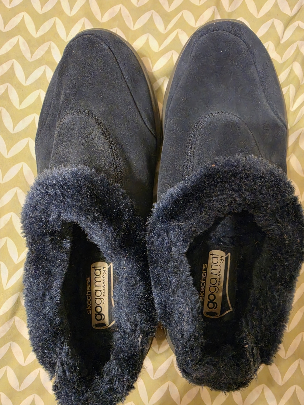 Skechers Goga Max Navy Suede Slip-On Shoes